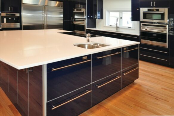 Acrilux Dark Blue Aluminum Kitchen Cabinets
