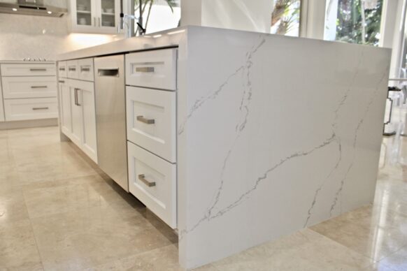 All White Diamond Cabinets and White Counters