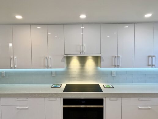 All White UltraCraft Kitchen Cabinets and Counter
