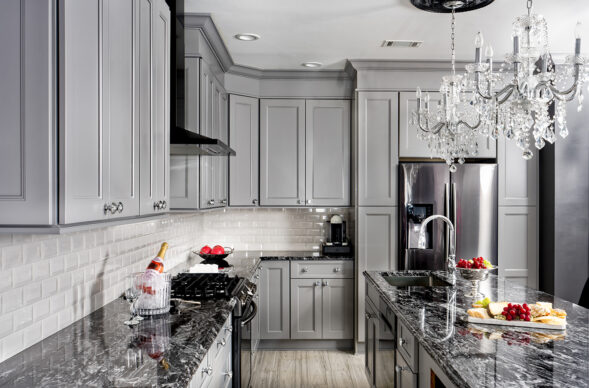 Allure Featured Casual All Gray Wood Kitchen Cabinets