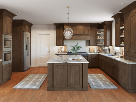 Allure Fusion Featured Dark Wood Kitchen Cabinets