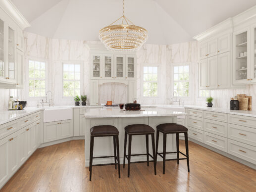 Allure Imperio Featured Transitional White Wood Kitchen Cabinets