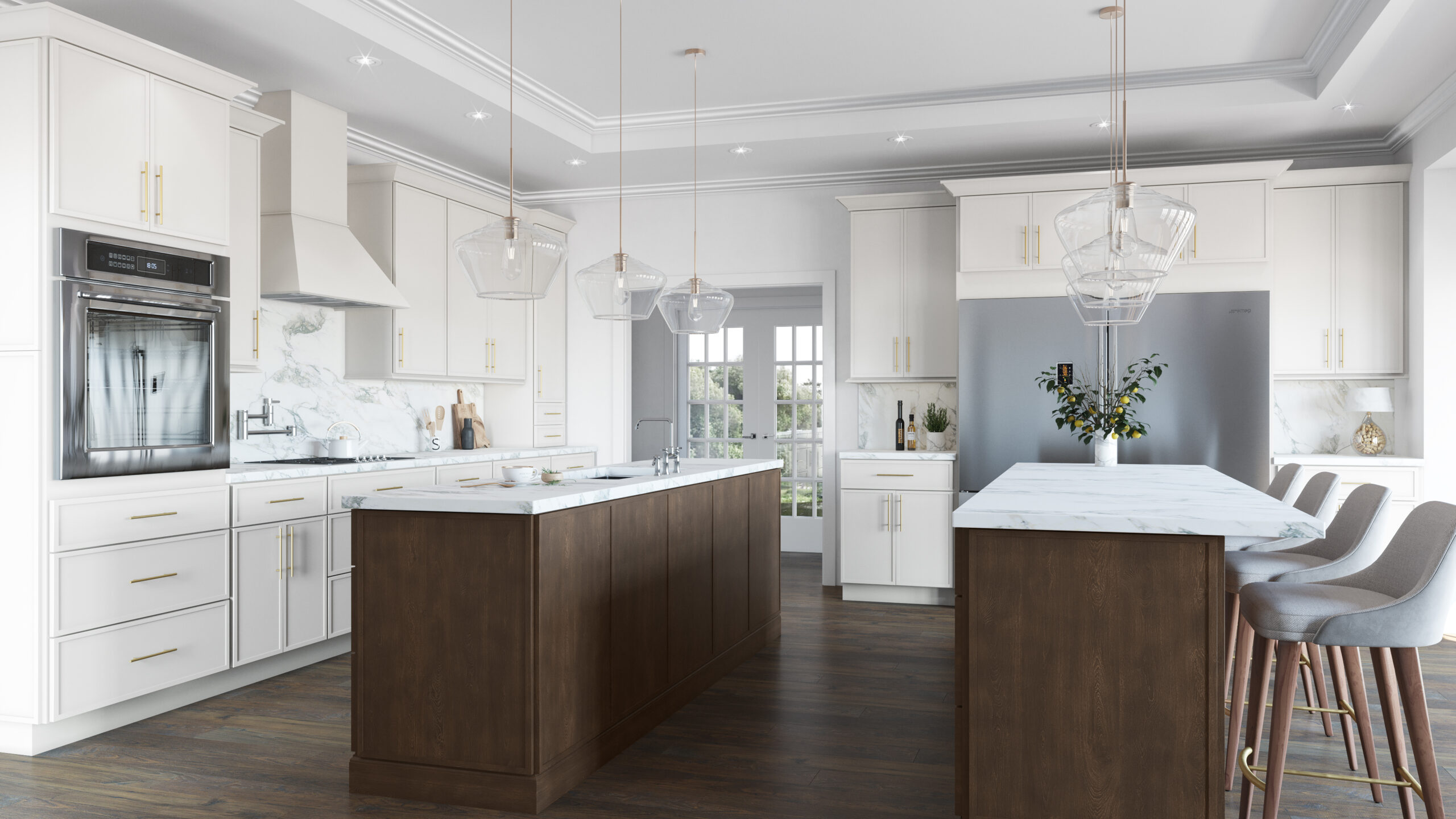 Allure Luna Featured Two Tone Wood Kitchen Cabinets