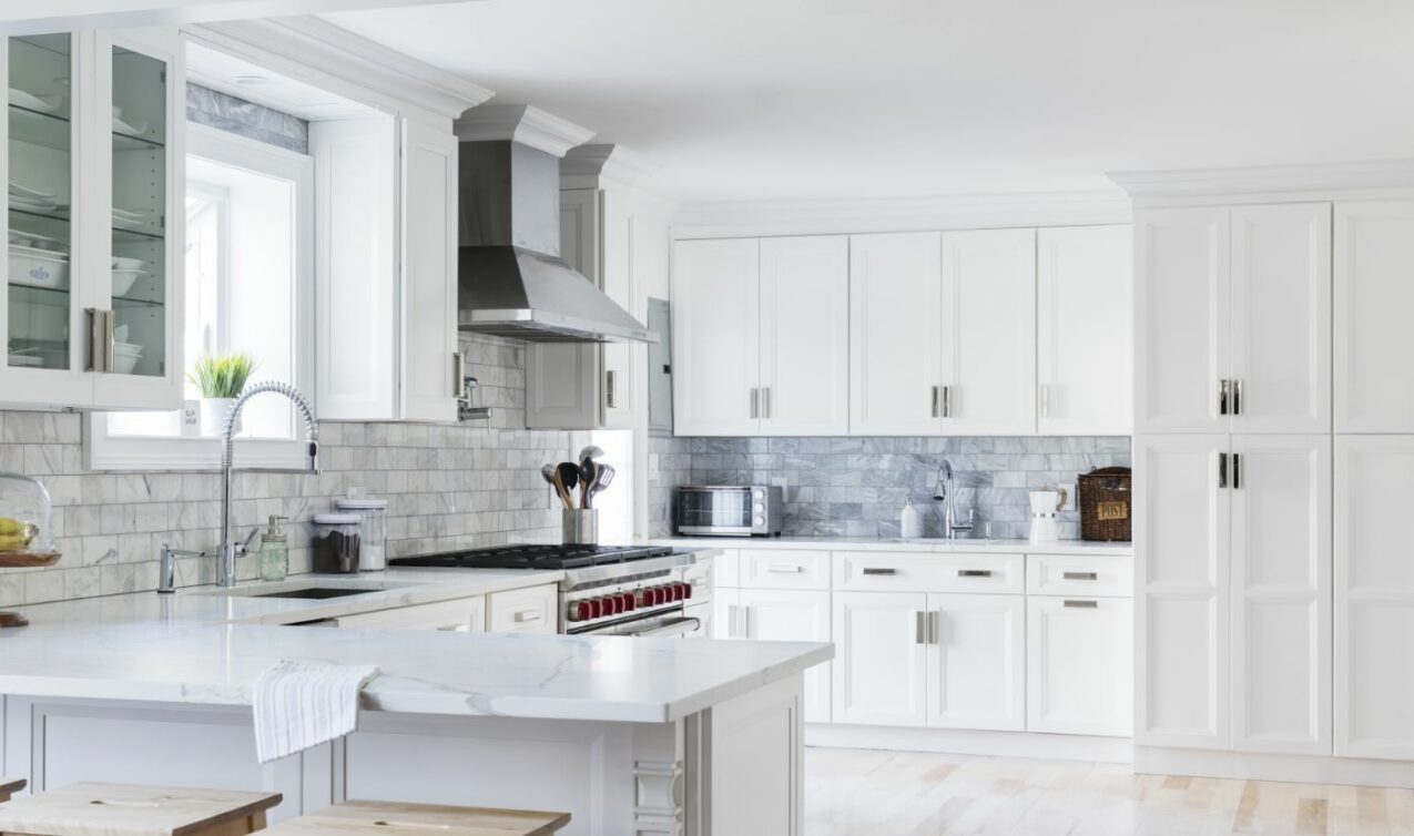 Allure Onyx Featured All White Wood Kitchen Cabinets