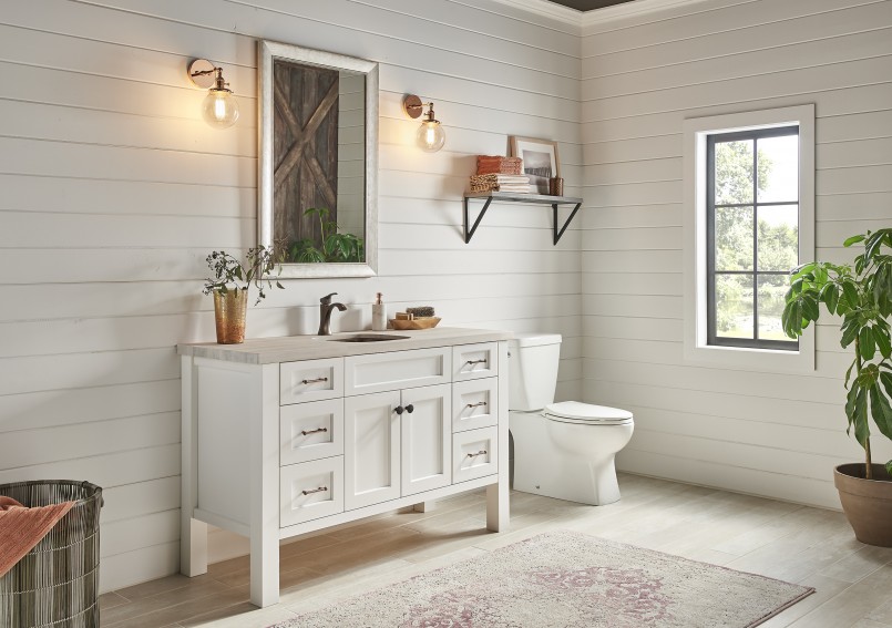 Avon Featured White Wood Bathroom Cabinets
