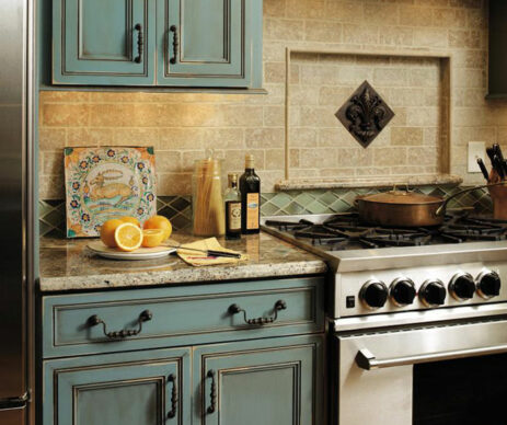 Braydon Manor Turquoise Maple Kitchen Cabinets