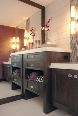 Breckenridge Wide Featured Dark Wood Bathroom Cabinets