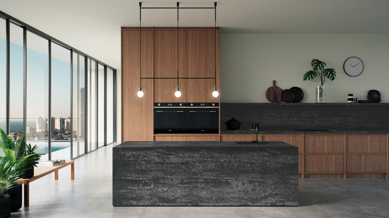 Caesarstone Black Tempal Featured Modern Kitchen Countertops
