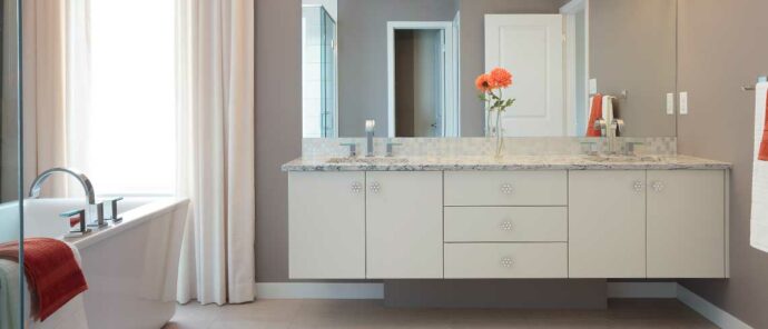 Cantum Featured White Bathroom Cabinets