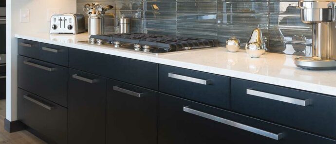 Cottonwood Contemporary Black Kitchen Cabinets