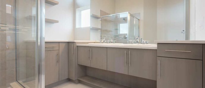 Cottonwood Featured Contemporary Light Bathroom Cabinets