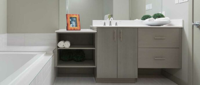 Cottonwood Featured Light Color HDF Bathroom Cabinets