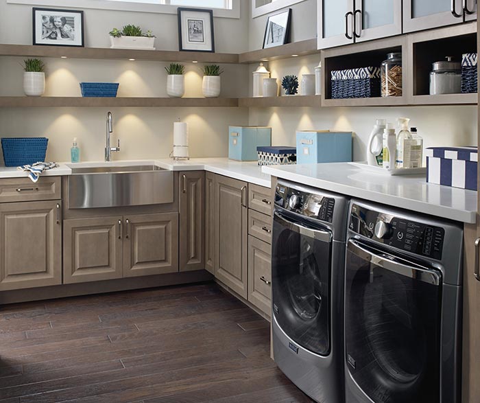 Davis Featured Gray Laundry Room Cabinets