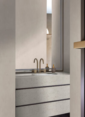 DuPont Corian Quartz Geo Grigio Featured Bathroom Countertops