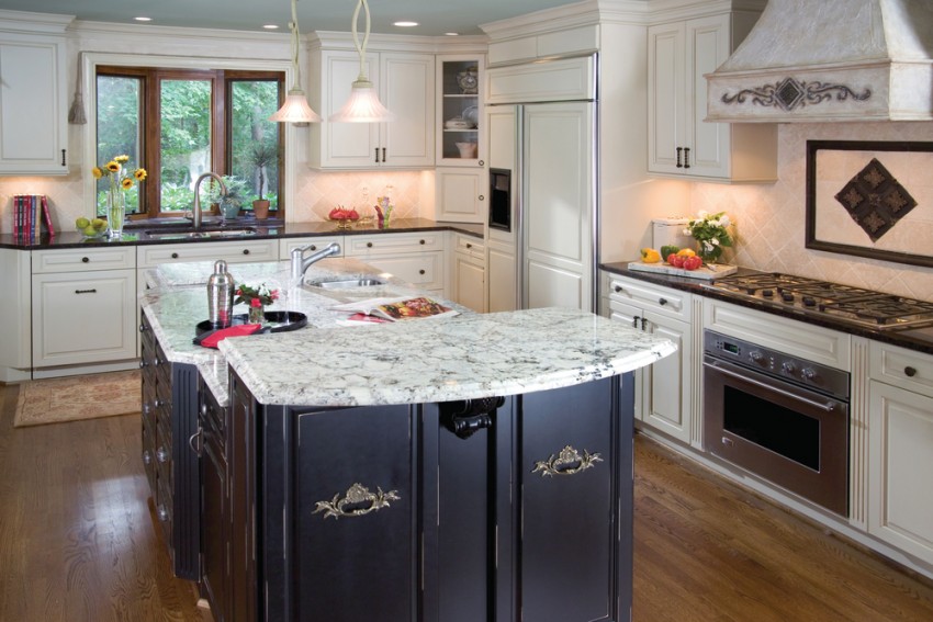 Fairlawn Featured Traditional Black Two Tone Wood Kitchen Cabinets