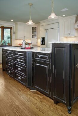 Fairlawn Traditional Black Two Tone Wood Kitchen Cabinets