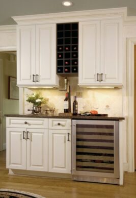 Fairlawn Traditional White Wood Wet Bar Cabinets