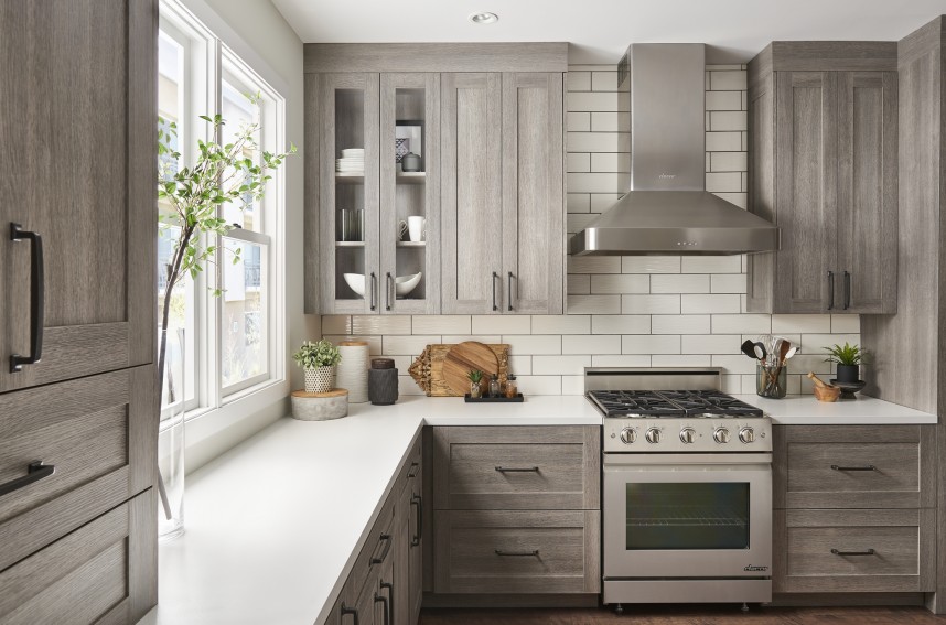 Kitty Hawk Featured Transitional Gray Kitchen Cabinets