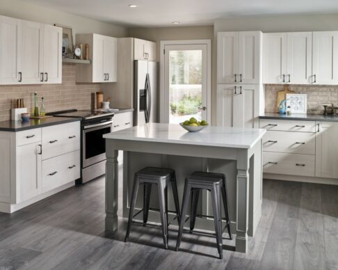 Kitty Hawk Featured Transitional White Two Tone Kitchen Cabinets