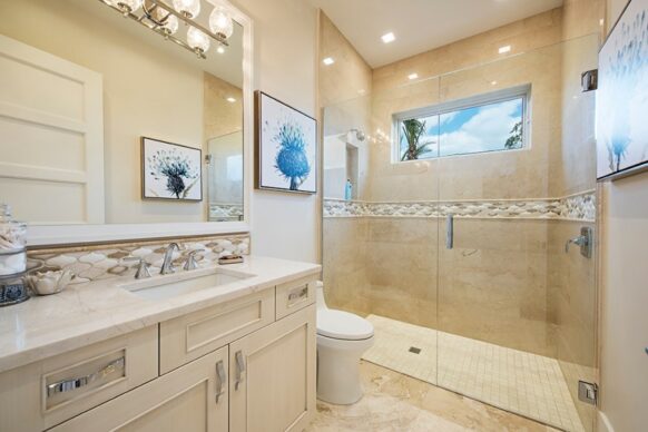 Lauderdale Featured Off White Bathroom Cabinets