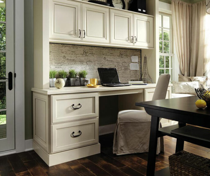 Leydan Painted Home Office Cabinets