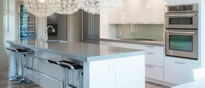 Lucent Contemporary White Kitchen Cabinets