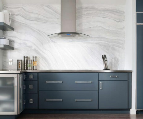 Marquis Blue Painted Aluminum Kitchen Cabinets