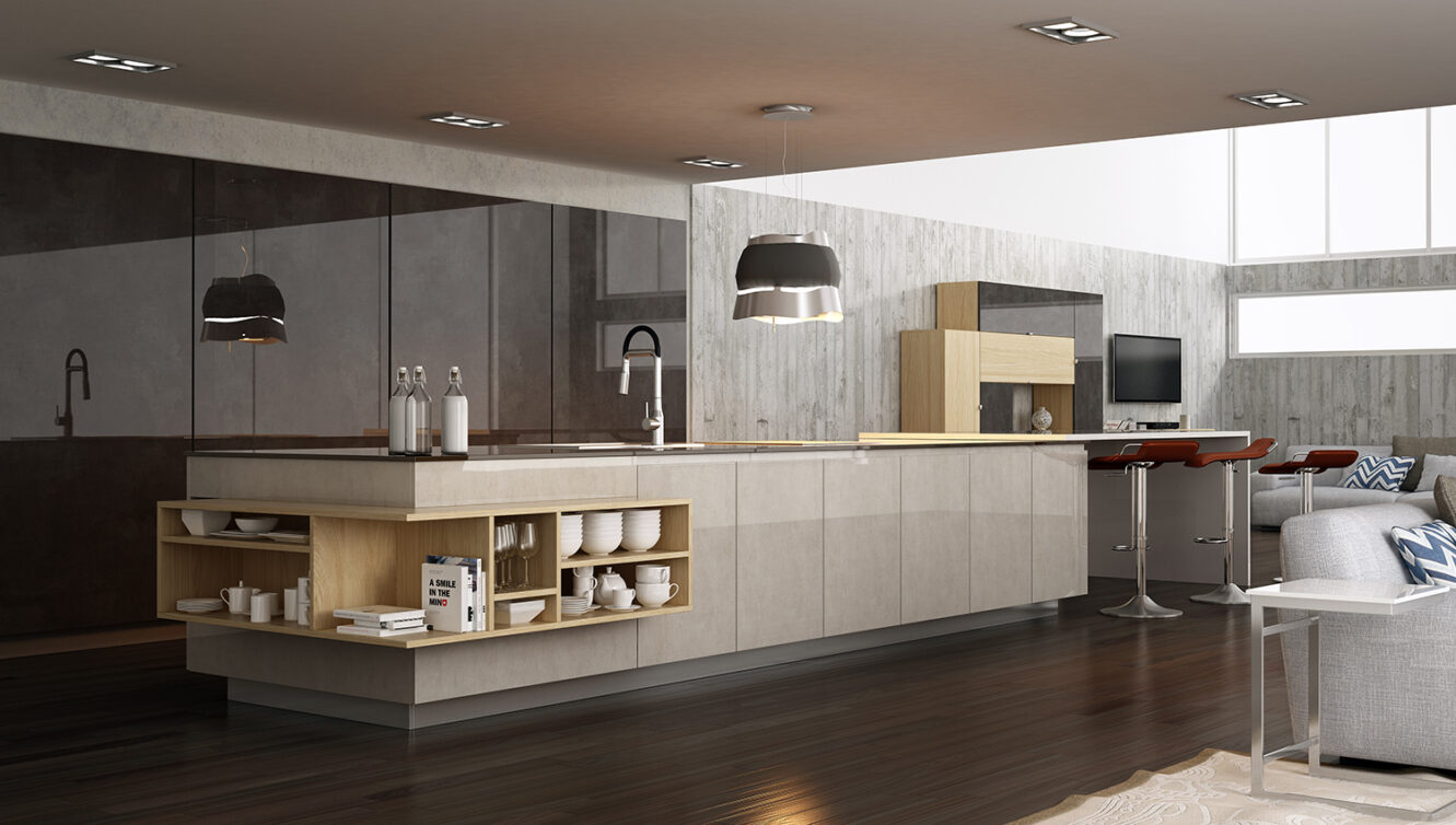 Milino Luxe Metallo 3 Kitchen Cabinets