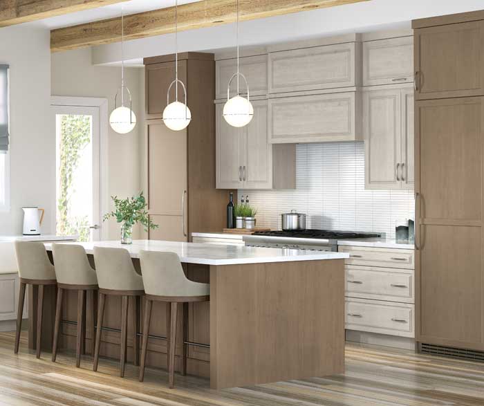 Plaza Featured Two-Tone Wood Kitchen Cabinets