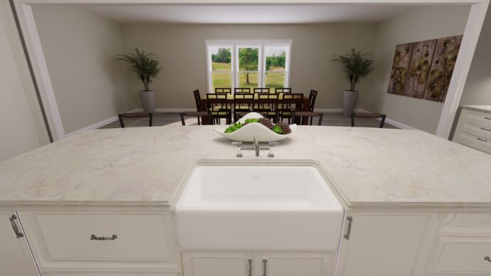 Reliance Quartz All White Kitchen Countertop