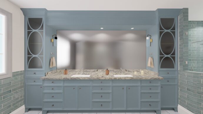 Reliance Quartz Warm Tone Bathroom Countertop