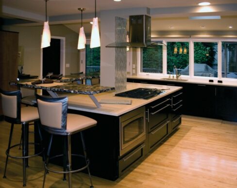 Shaker All Black Wood Kitchen Cabinets