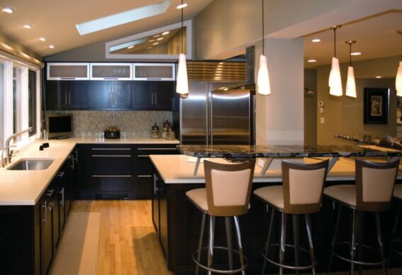 Shaker Featured All Black Wood Kitchen Cabinets