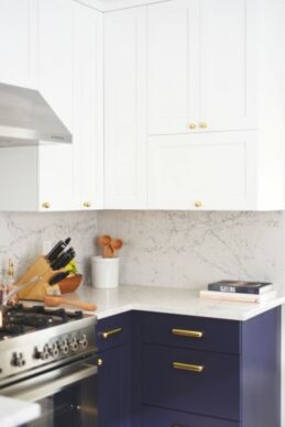 Shaker Blue Two Tone Kitchen Cabinets