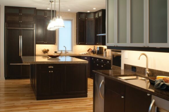 Stickley Contemporary All Black Wood Kitchen Cabinets