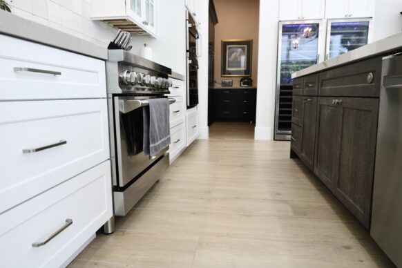 Transitional Decora Cabinets with White Countertops