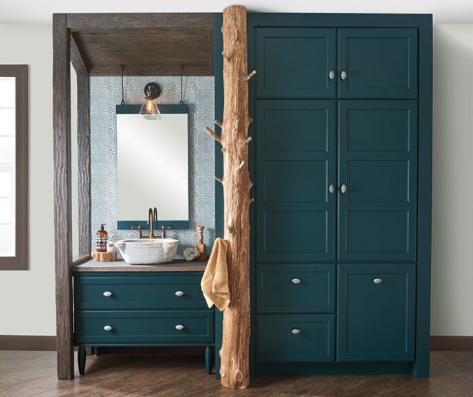 Treyburn Featured Teal Bathroom Vanity Cabinet