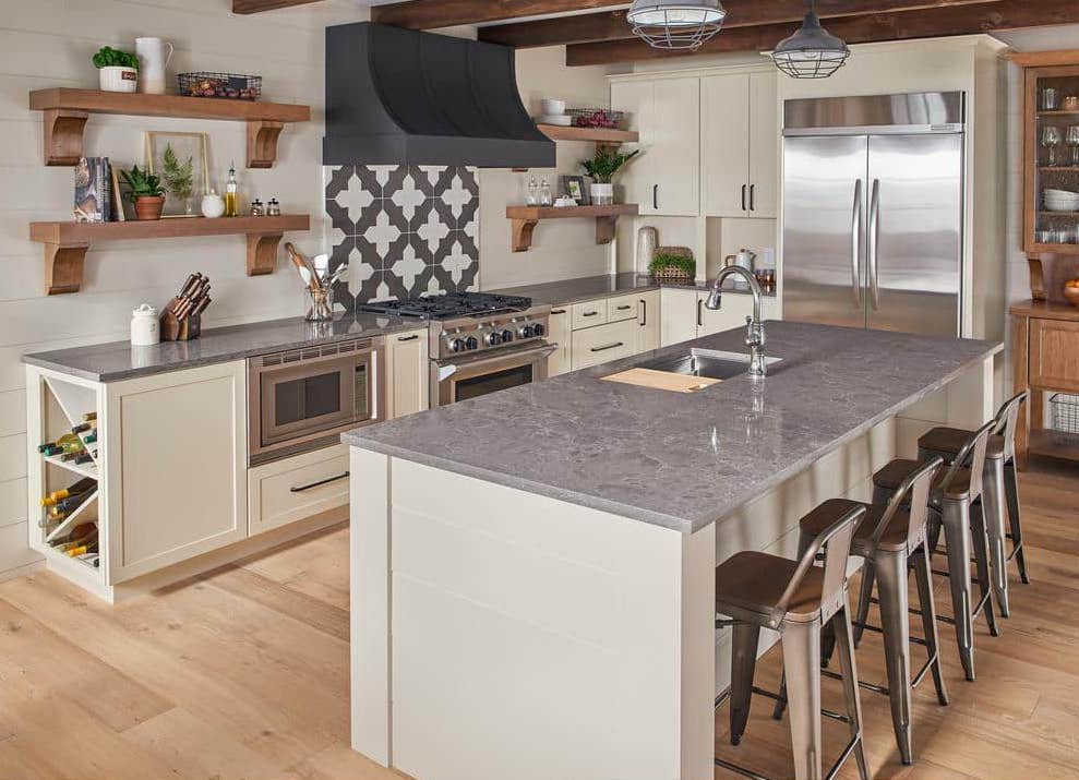 Viatera Tenor Featured Gray Kitchen Countertops