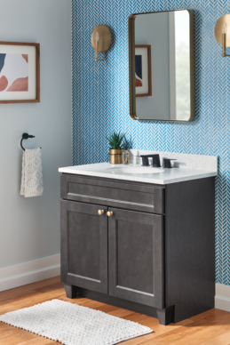 York Featured Gray Bathroom Cabinets