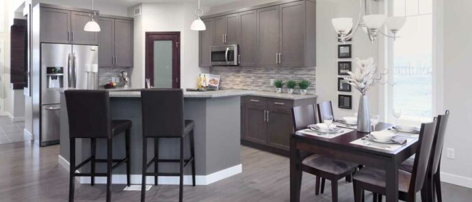 Yorkshire Featured Transitional Gray Kitchen Cabinets