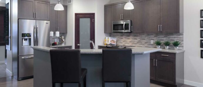 Yorkshire Transitional Gray Kitchen Cabinets