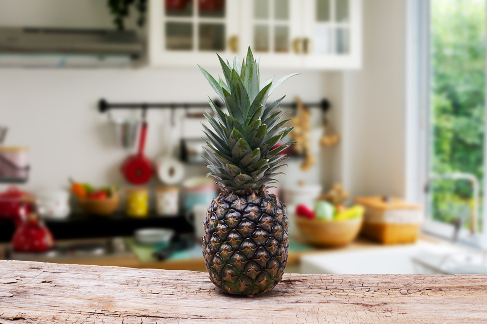 pineapple in a kitchen